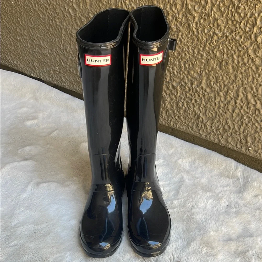 Hunter Black Tall Rain Boots